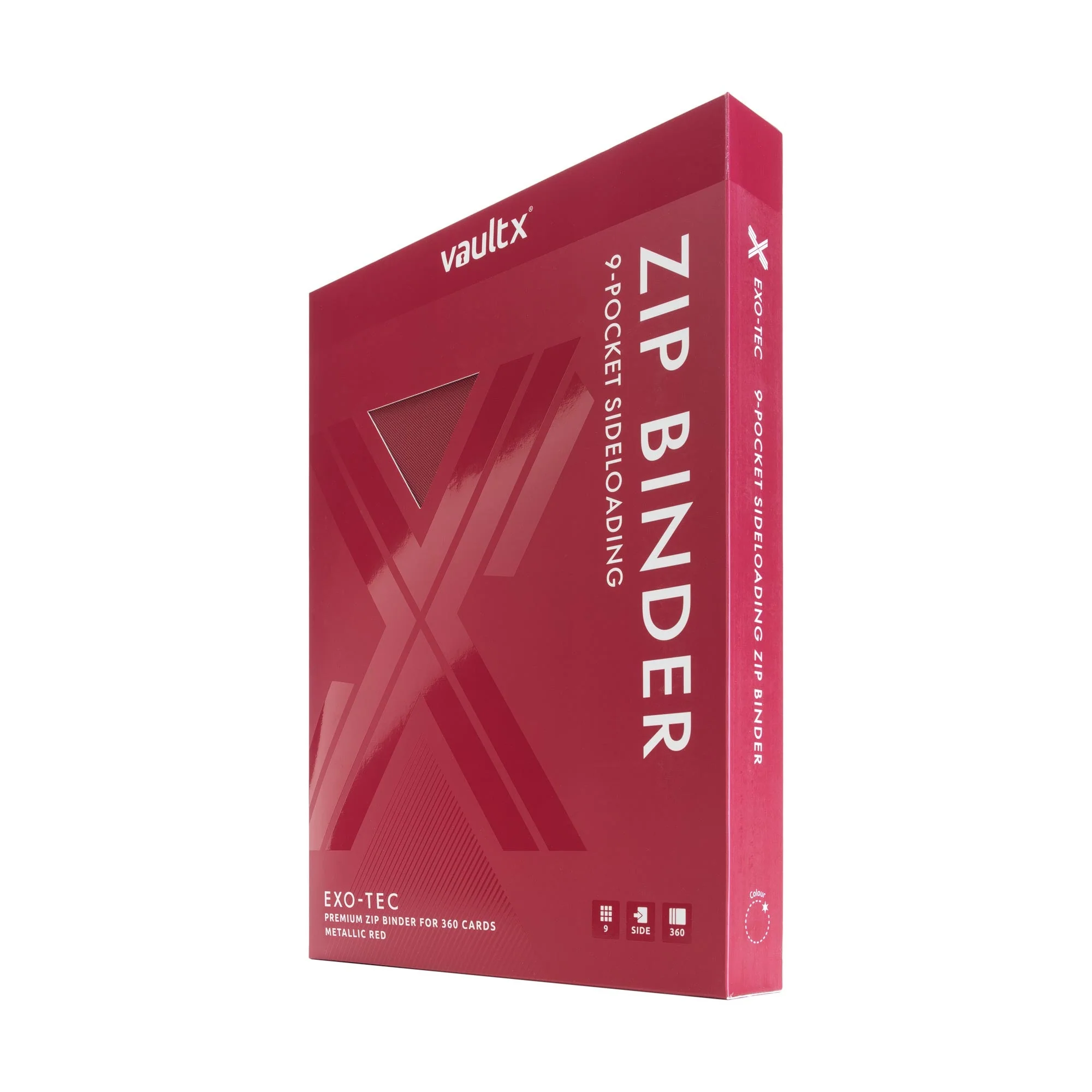 9-Pocket Exo-Tec® Zip Binder Metallic Red - Image 8